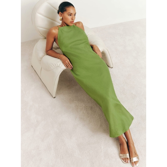 Reformation Dresses & Skirts - Reformation Selia Minimilist Linen Maxi Dress Green